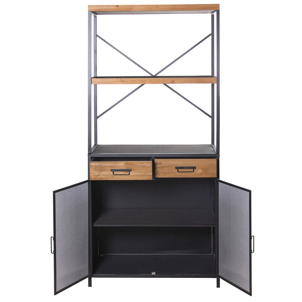 Shelves Alexandra House Living Brown Black Metal 80 x 180 x 40 cm