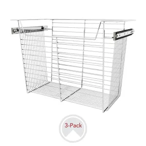 Sidelines / CBSL-241417CR-3 / 24" W Closet Baskets for Custom Closet Systems (3-Pack)