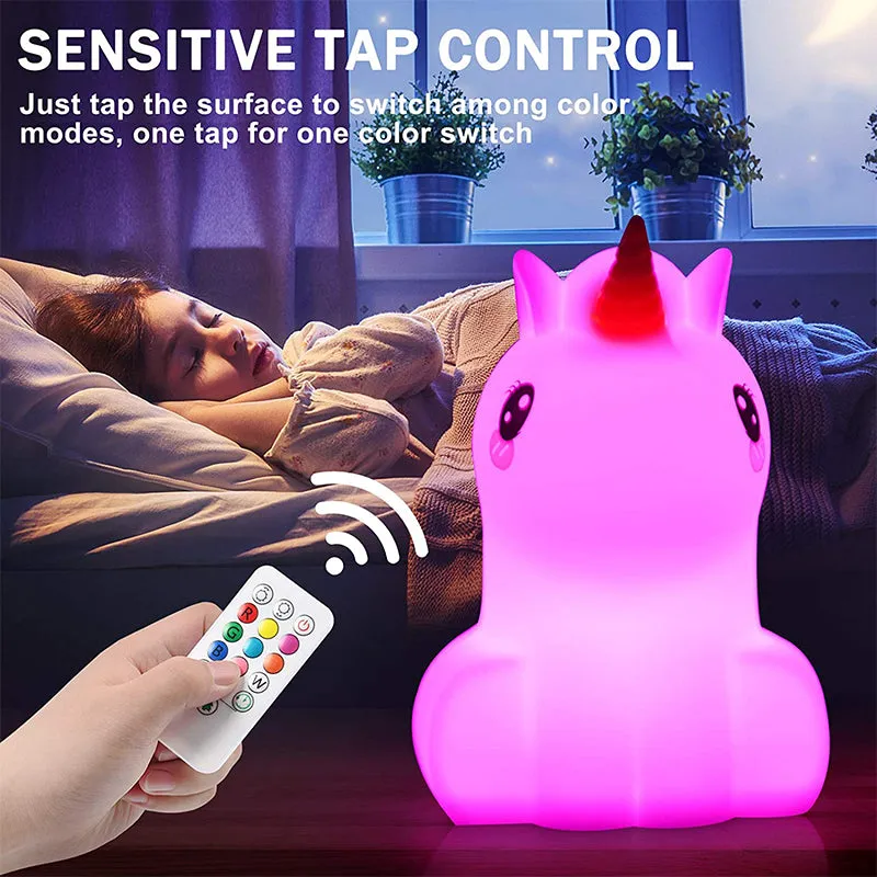 Silicone Animal Night Lights with Touch Sensor Remote Control 9 Colors Changing