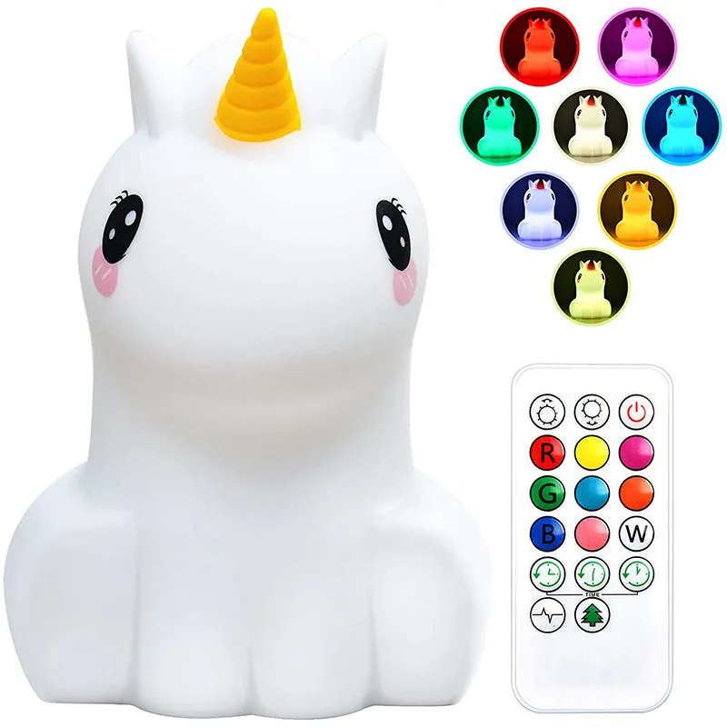 Silicone Animal Night Lights with Touch Sensor Remote Control 9 Colors Changing