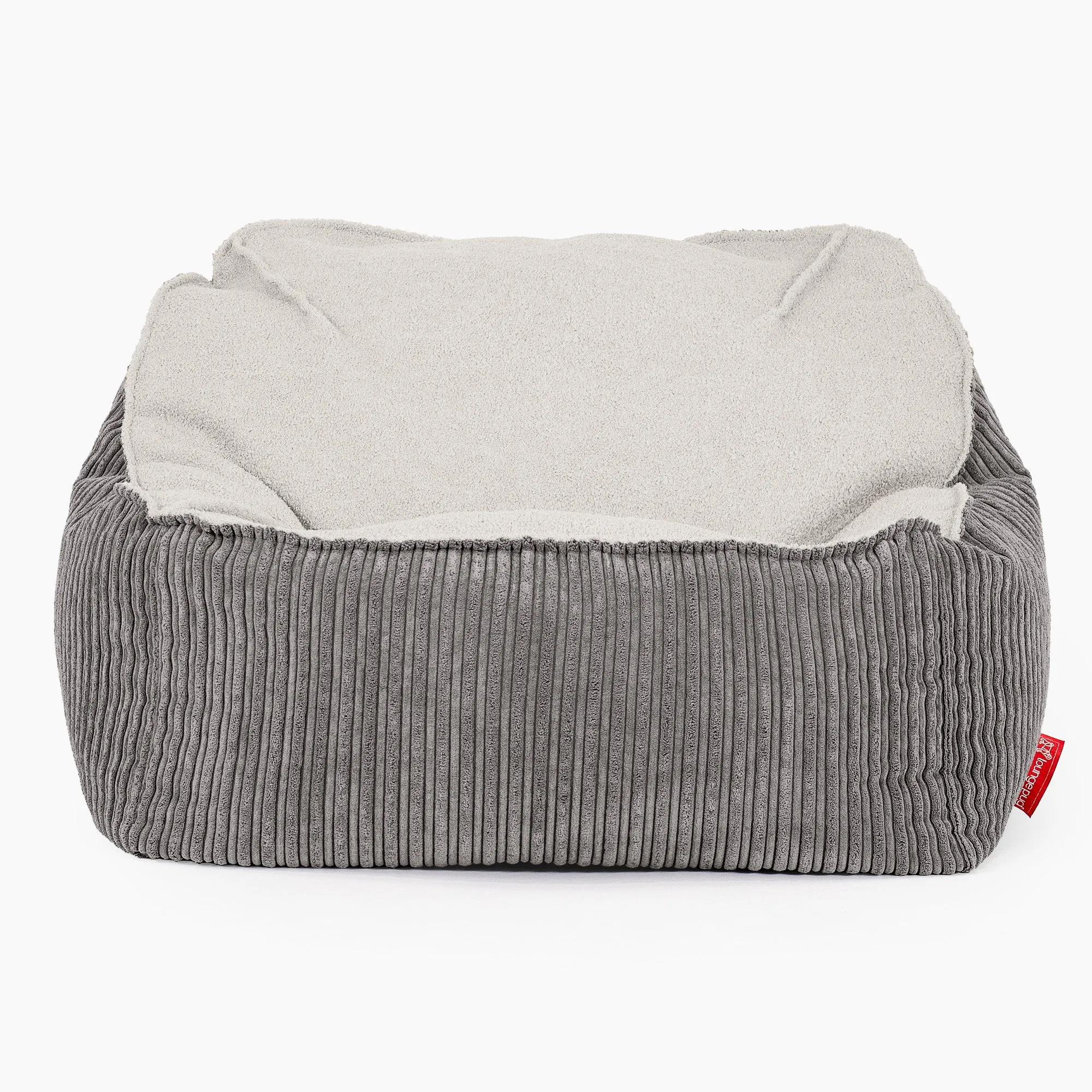 Sloucher Bean Bag Chair - Boucle & Cord Graphite Grey