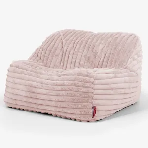 Sloucher Bean Bag Chair - Ultra Plush Cord Dusty Pink