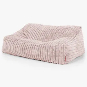 Sloucher Bean Bag Sofa - Ultra Plush Cord Dusty Pink