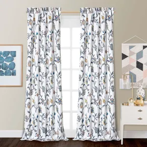 Spring Vine Room Darkening Curtain Panel Pair - 84 Inches Long