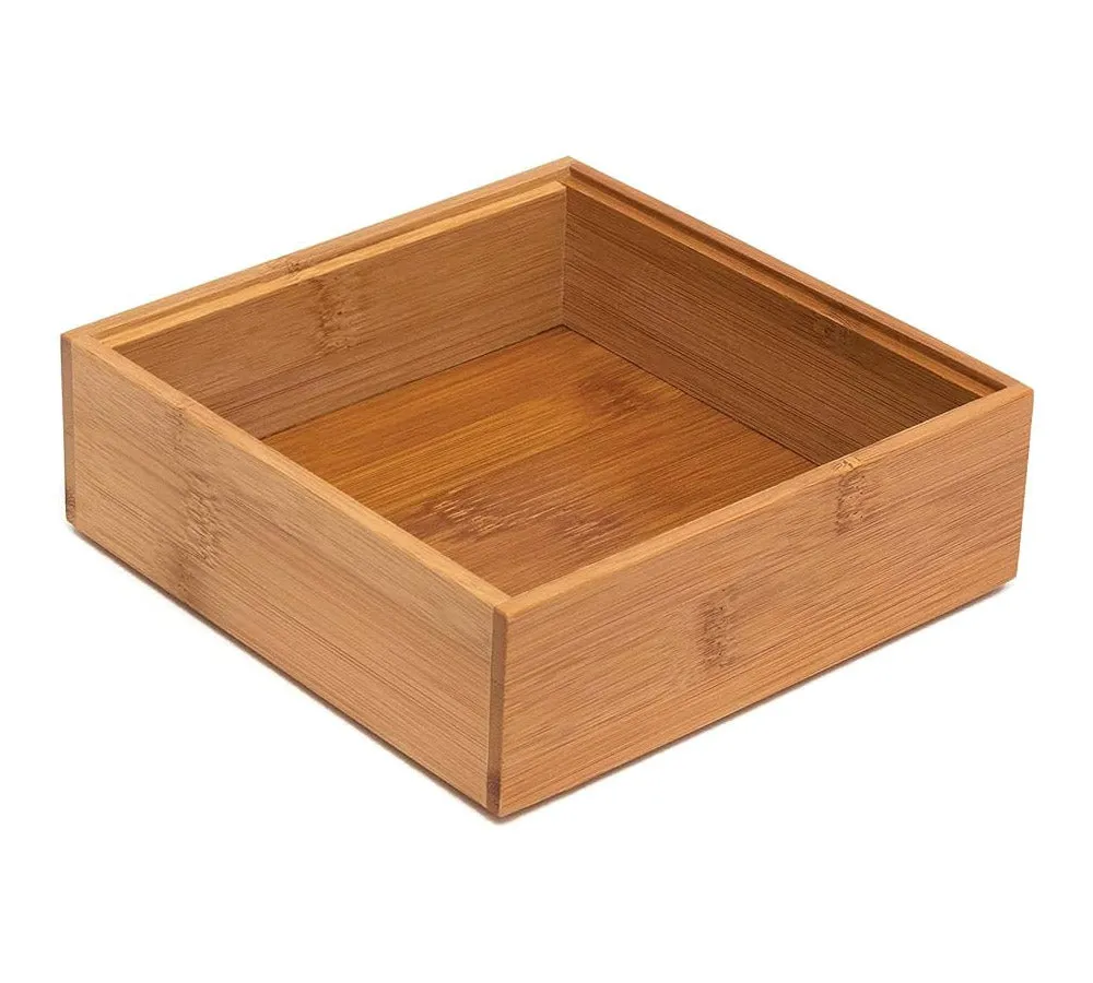 Stackable Bamboo Drawer Bins