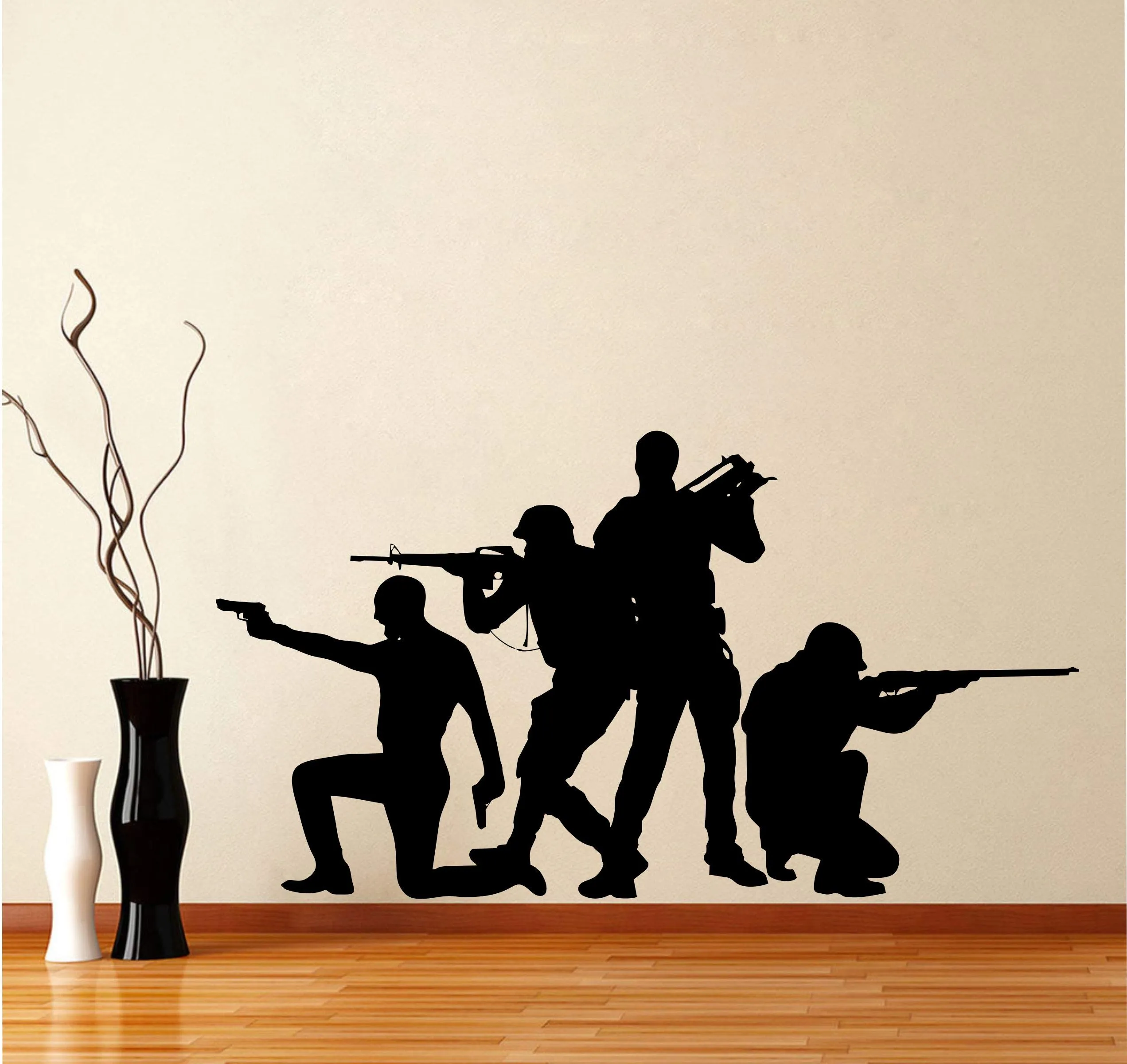 Sticker Hub Player Unknown Battlegrounds Pubg Gun Cartoon Decorative Wall Sticker for Kid's Living Room Bedroom for Home Hall Decor (Vinyl, 50 x 93 cm) BS966