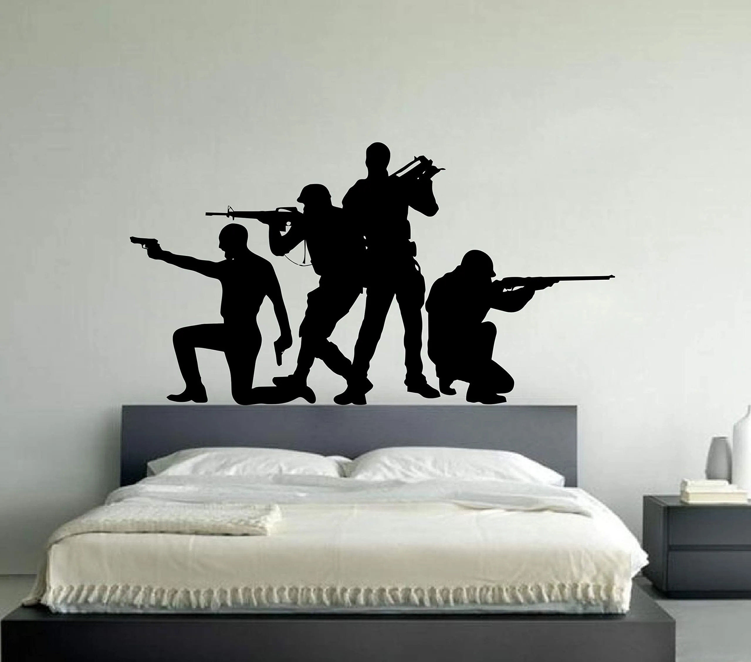 Sticker Hub Player Unknown Battlegrounds Pubg Gun Cartoon Decorative Wall Sticker for Kid's Living Room Bedroom for Home Hall Decor (Vinyl, 50 x 93 cm) BS966