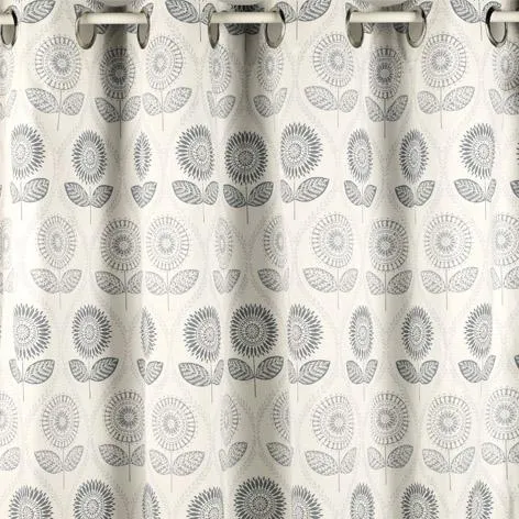 Sunflower Slate/Silver Eyelet Ready Made Curtains