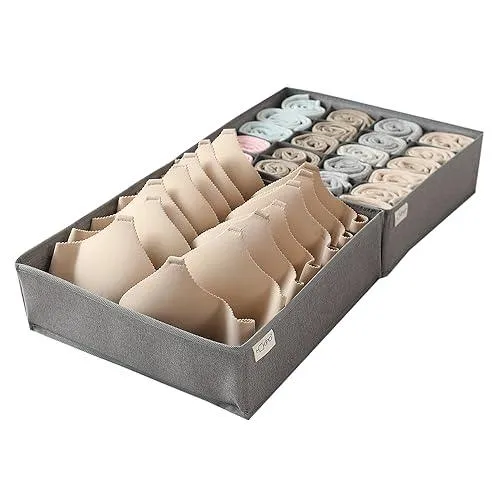 Undergarment Organizer for Wardrobe and Drawers, Grey