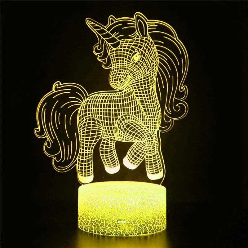 Unicorn 3D Night Light Baby Shower for Unicorn Party Decor USB  LED Lamp Wedding Birthday Hawaii Party Bedroom Decor Kids Gift