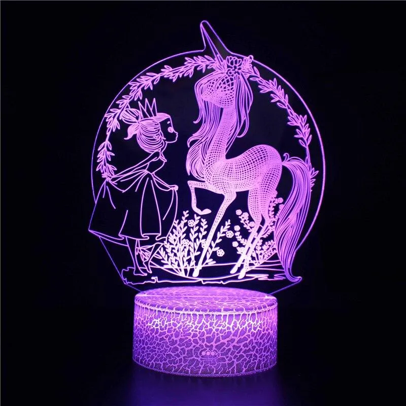 Unicorn 3D Night Light Baby Shower for Unicorn Party Decor USB  LED Lamp Wedding Birthday Hawaii Party Bedroom Decor Kids Gift