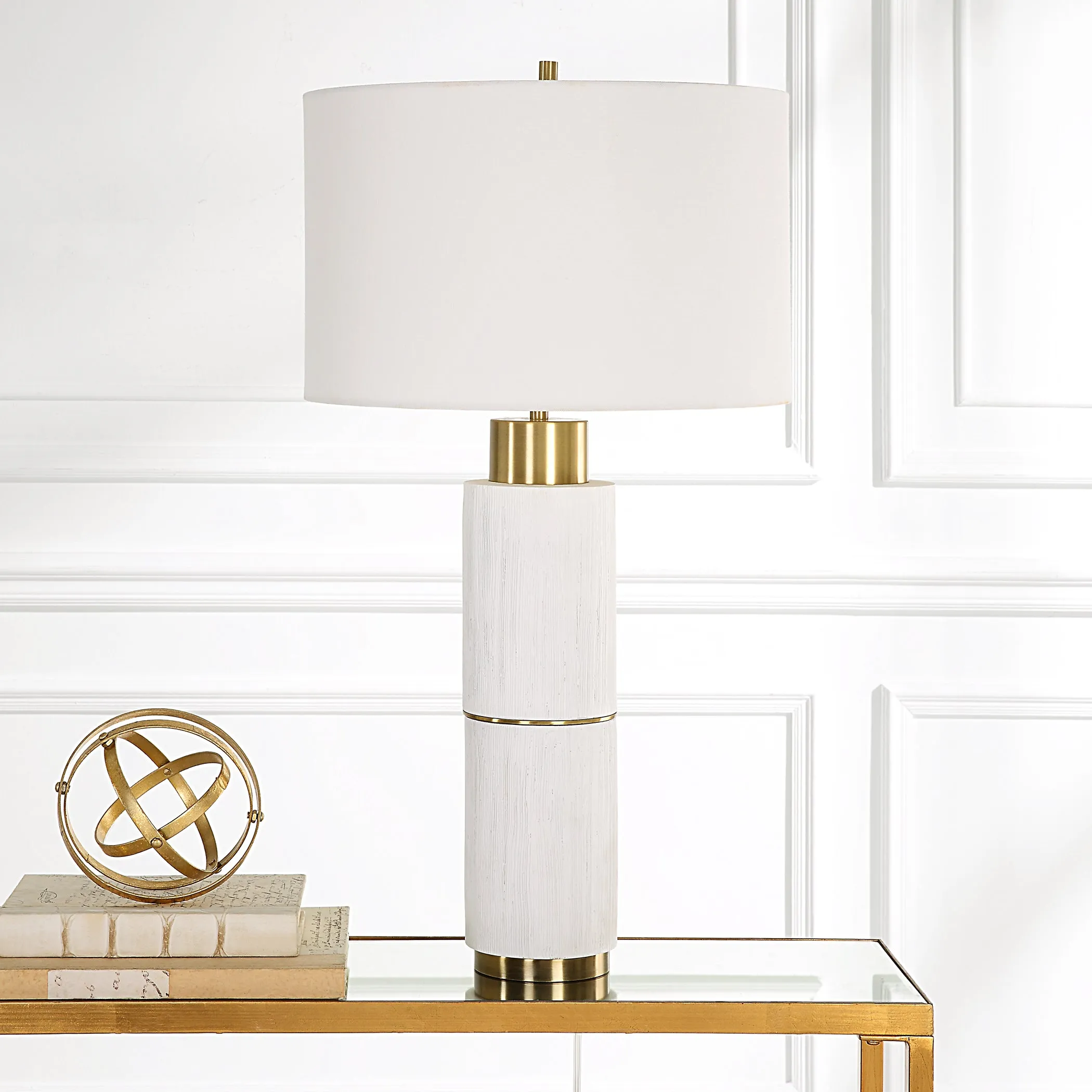 Uttermost Ruse Whitewashed Table Lamp