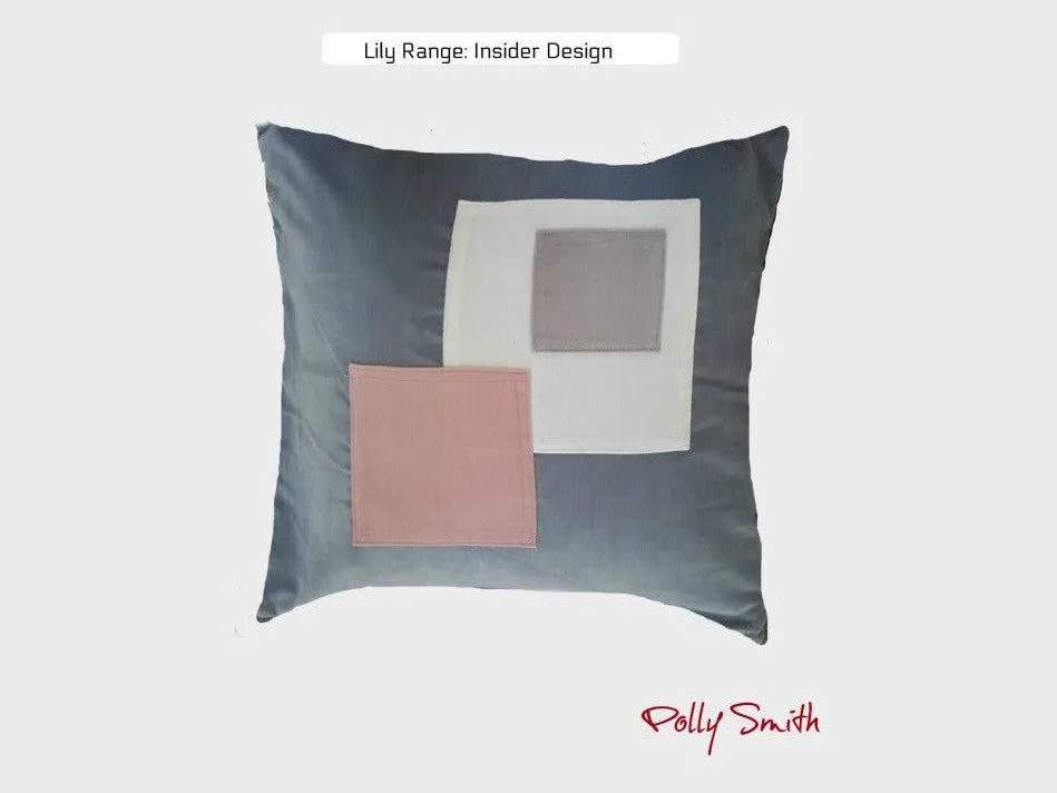 Velvet Cushion Covers by Polly Smith 45 x 45 cms (18x 18") Lily Range - Outsider Pattern