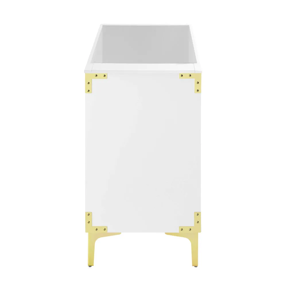 Voltaire 36" Single, Bathroom Vanity in White with Gold Hardware - Cabinet Only