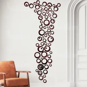 Wall1ders 70 Rings and Dots Brown, Mirror Stickers for Wall, Acrylic Stickers, Wall Mirror Stickers, Wall Stickers for Bedroom, Hall, Home Offices