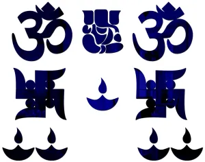 Wall1ders Ganesha Combo Blue, Mirror Stickers for Wall, Acrylic Stickers, Wall Mirror Stickers, Wall Stickers for Bedroom, Hall, Home Offices