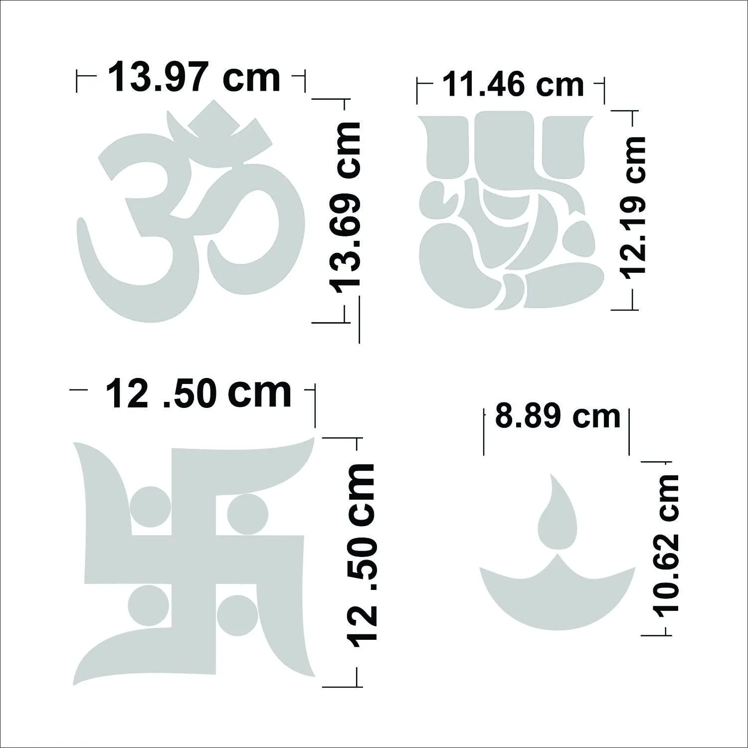 Wall1ders Ganesha Combo Blue, Mirror Stickers for Wall, Acrylic Stickers, Wall Mirror Stickers, Wall Stickers for Bedroom, Hall, Home Offices