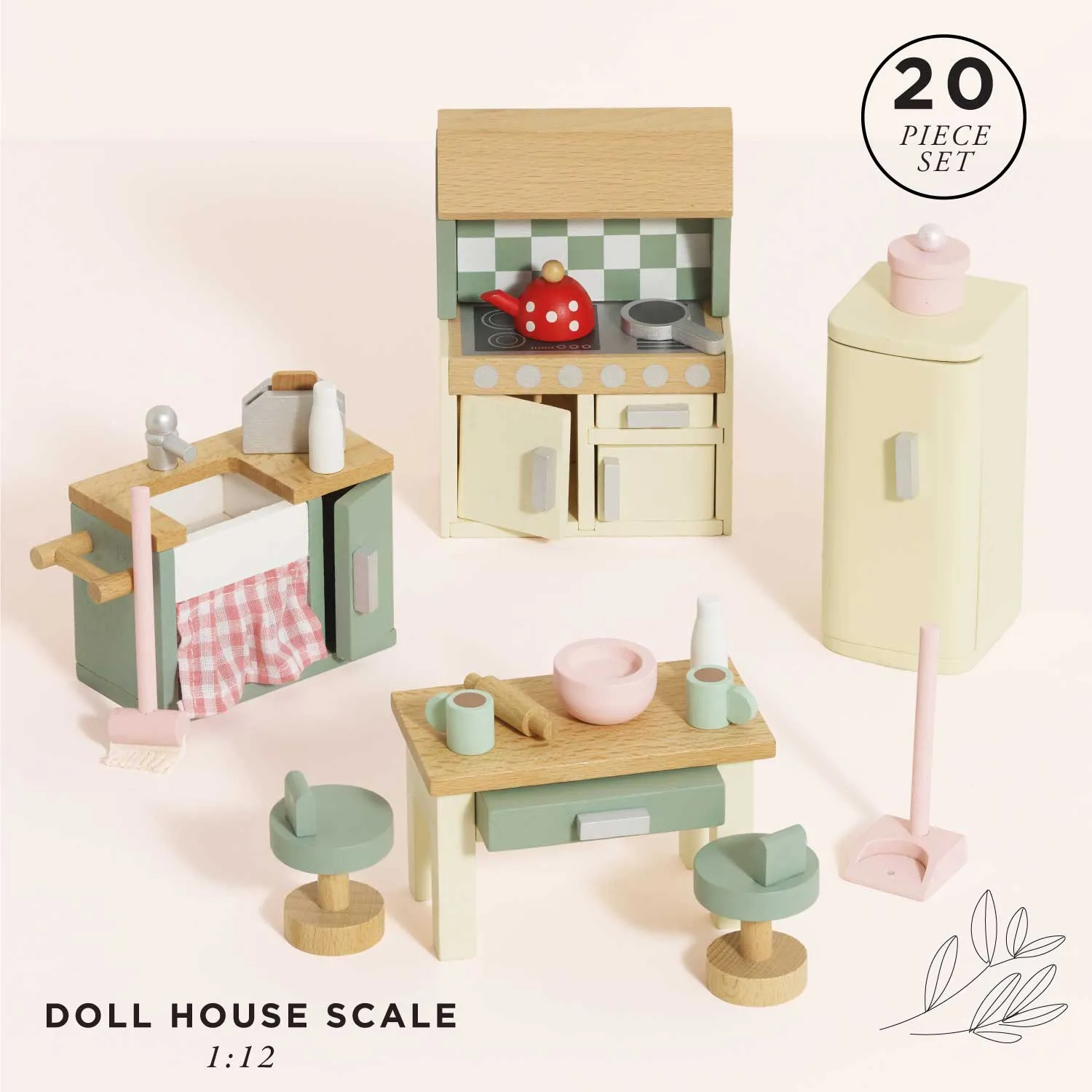 Wooden Dolls house Kitchen Furniture