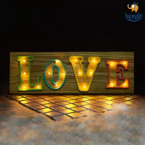 Wooden LED Love Lamp