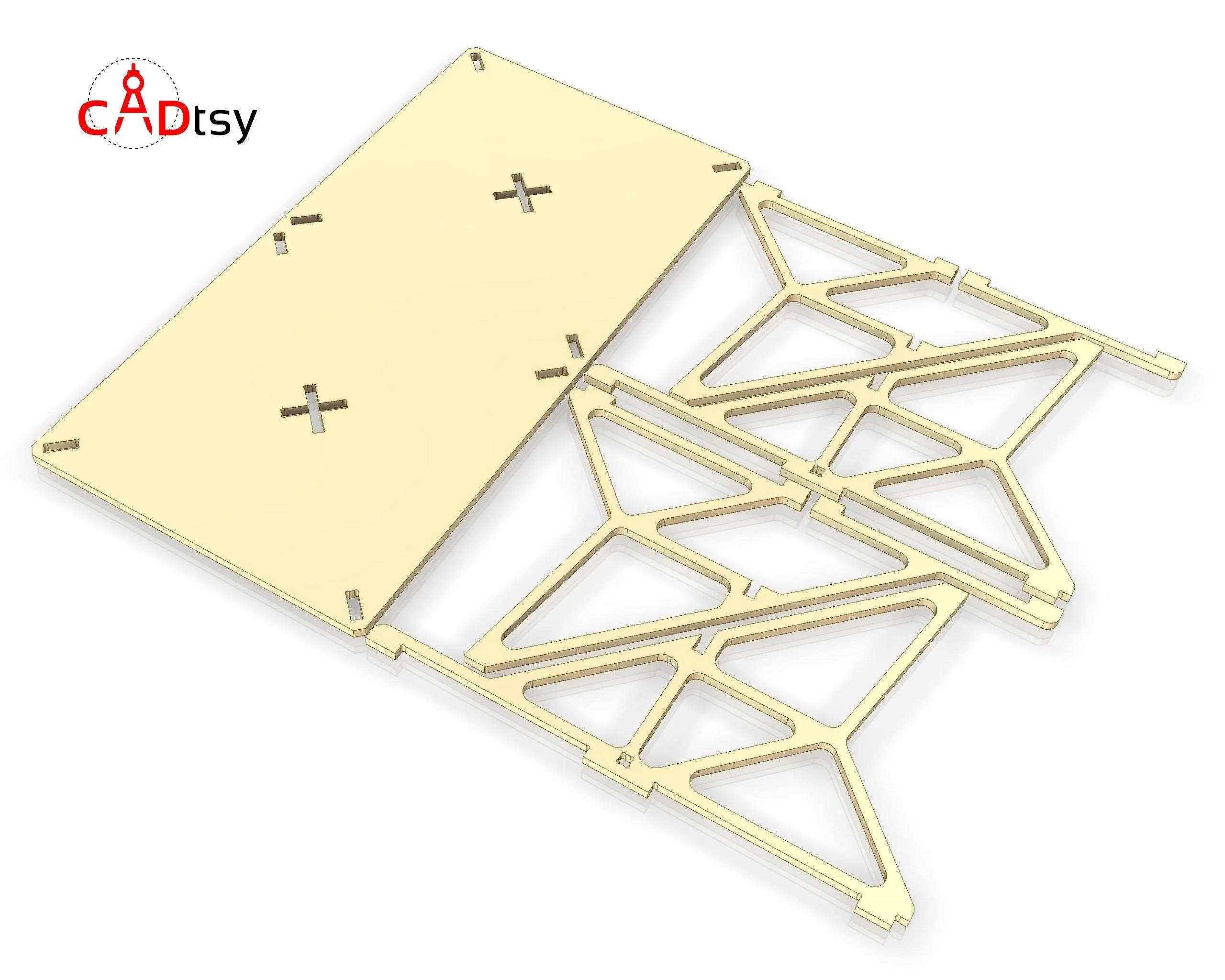 Wooden Table/Desk DXF/SVG Cutting Files, CNC Router Vector Plans. Dimensions 1700x850xH750