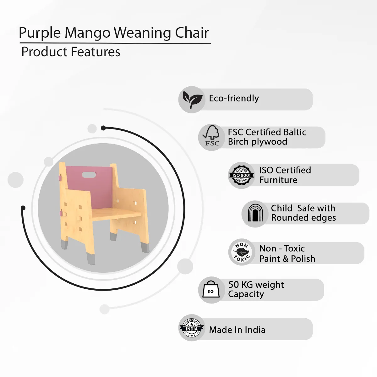 X&Y Purple Mango Weaning Chair - Pink