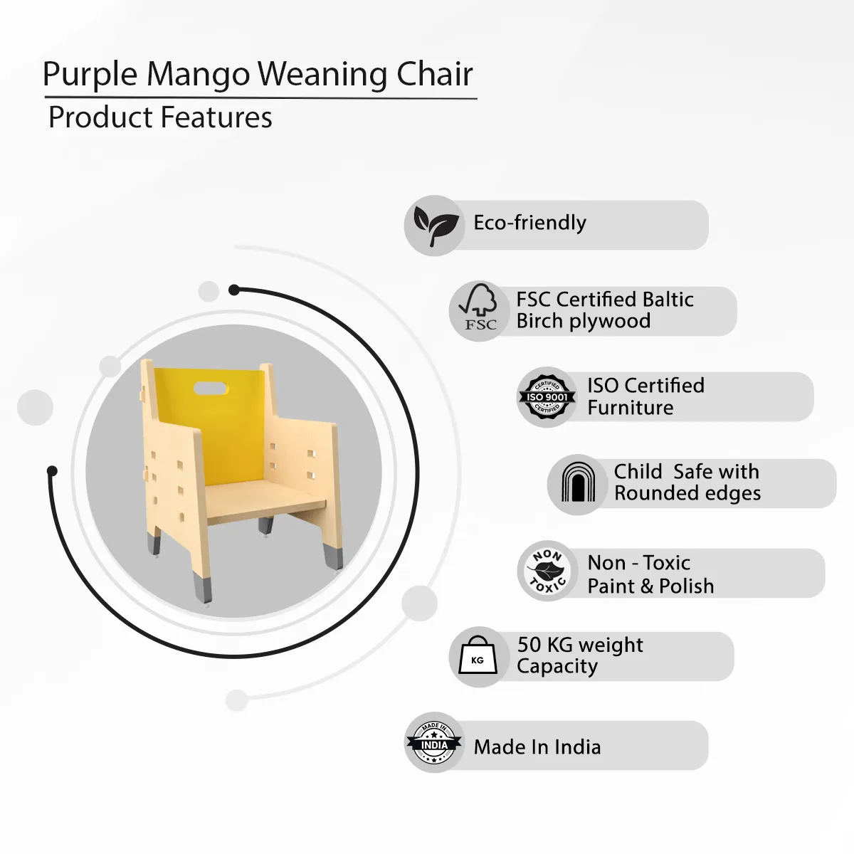 X&Y Purple Mango Weaning Chair - Yellow