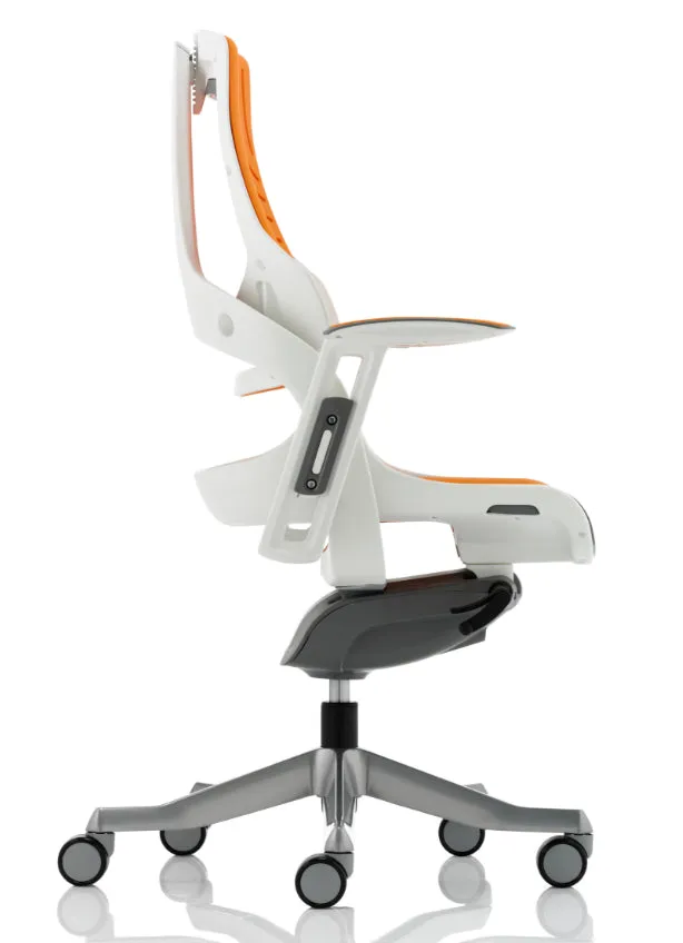 Zure Elastomer Orange Gel Ergonomic Office Chair - Optional Headrest