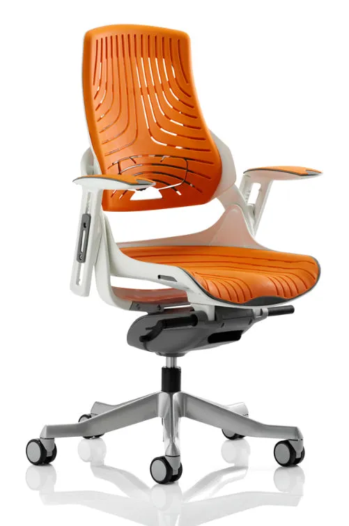 Zure Elastomer Orange Gel Ergonomic Office Chair - Optional Headrest