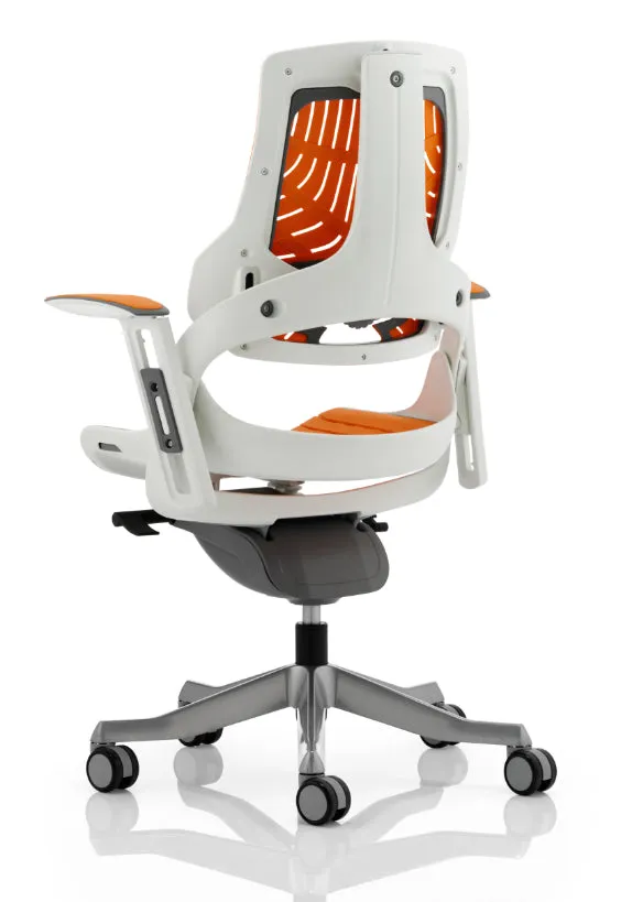 Zure Elastomer Orange Gel Ergonomic Office Chair - Optional Headrest